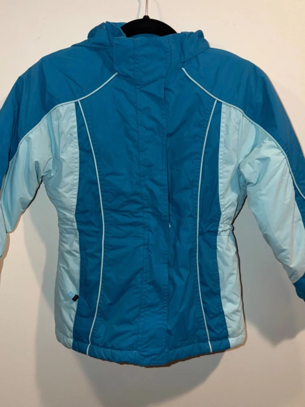 L.L. Bean Girls Small Sz 8 Teal Winter Jacket Nylon Waterproof Hood Thinsulate